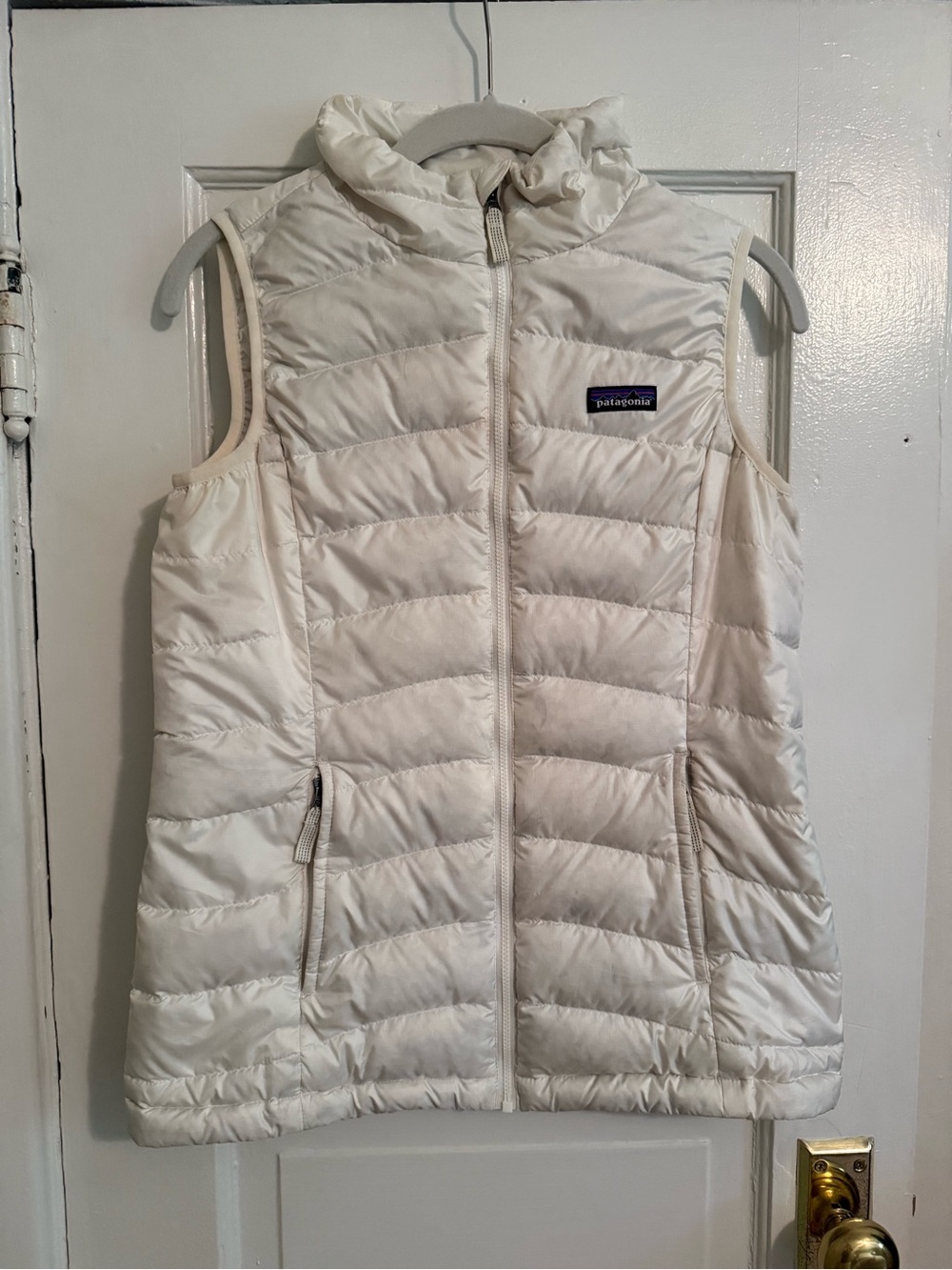 Patagonia Kids White Quilted Down Vest